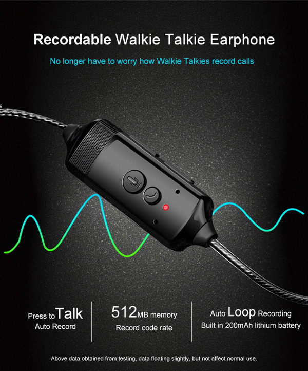 Call Recording Ear Hook Earpiece of Walkie Talkie Radio
