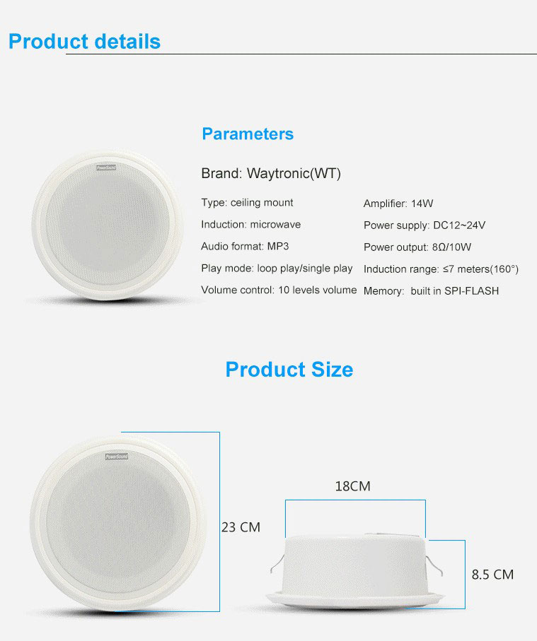 PowerSound Microwave Induction Ceiling Speaker