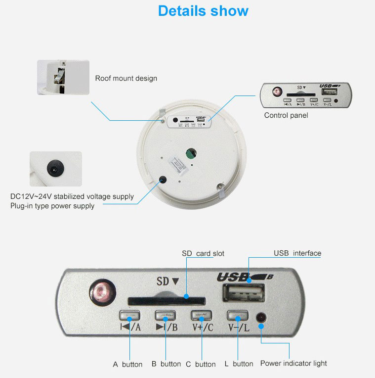 PowerSound Microwave Induction Ceiling Speaker